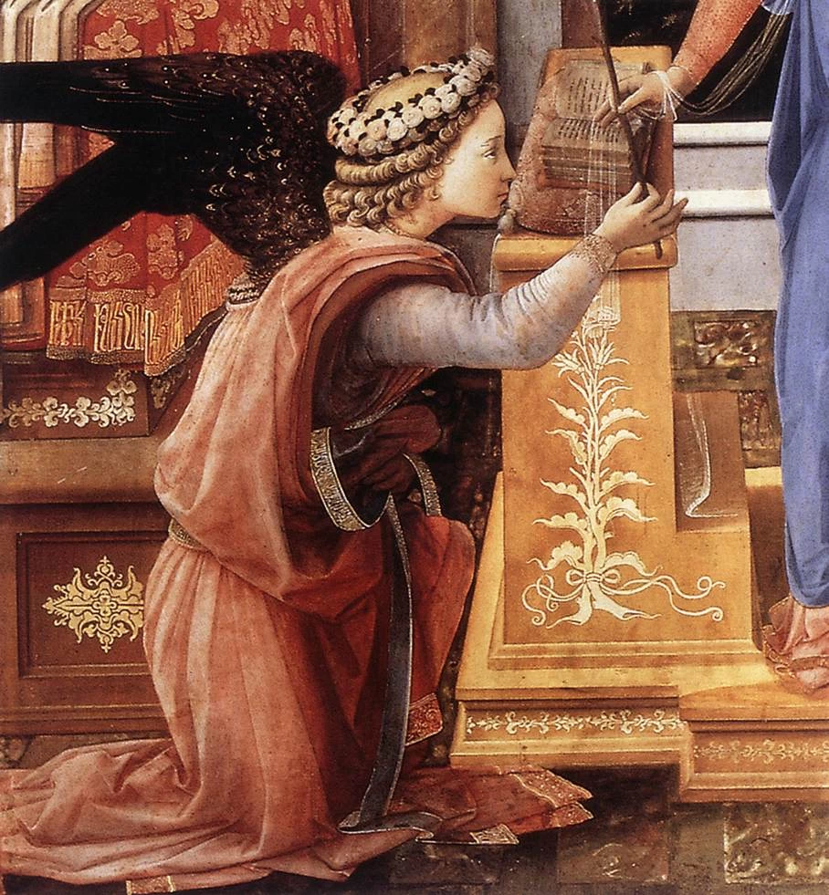 Annunciazione con due donatori inginocchiati - dettaglio, Galleria Nazionale d'Arte Antica, Rome